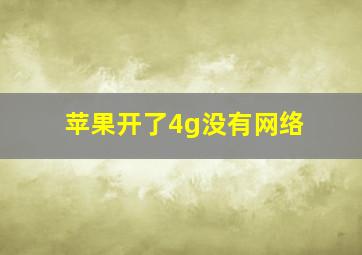 苹果开了4g没有网络