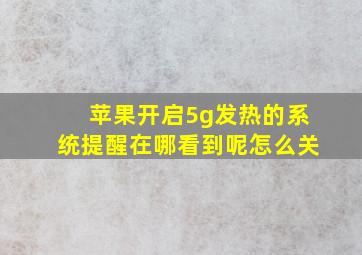 苹果开启5g发热的系统提醒在哪看到呢怎么关