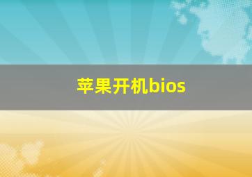 苹果开机bios