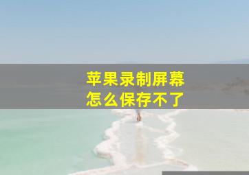 苹果录制屏幕怎么保存不了