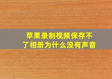 苹果录制视频保存不了相册为什么没有声音