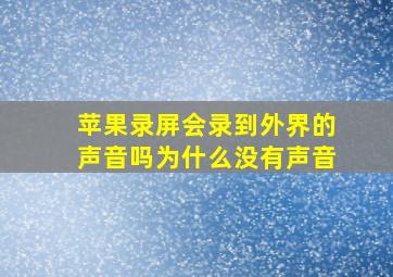 苹果录屏会录到外界的声音吗为什么没有声音