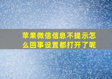 苹果微信信息不提示怎么回事设置都打开了呢