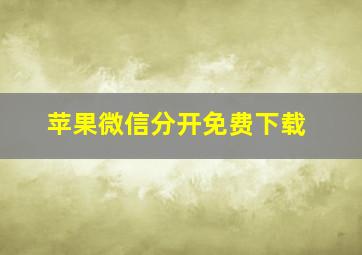 苹果微信分开免费下载