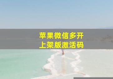 苹果微信多开上架版激活码