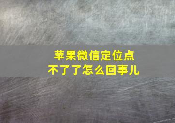 苹果微信定位点不了了怎么回事儿