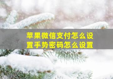 苹果微信支付怎么设置手势密码怎么设置