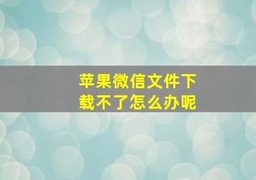 苹果微信文件下载不了怎么办呢