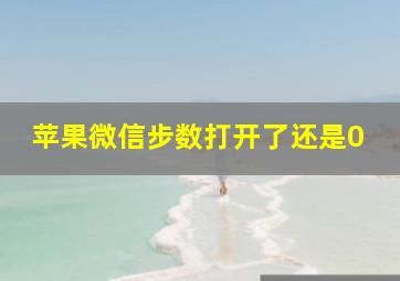 苹果微信步数打开了还是0