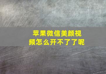 苹果微信美颜视频怎么开不了了呢