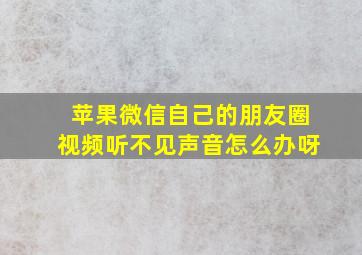 苹果微信自己的朋友圈视频听不见声音怎么办呀