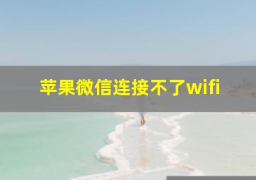 苹果微信连接不了wifi