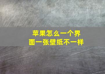 苹果怎么一个界面一张壁纸不一样