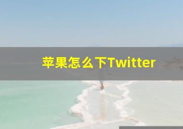 苹果怎么下Twitter