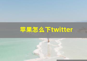 苹果怎么下twitter