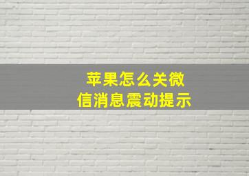 苹果怎么关微信消息震动提示