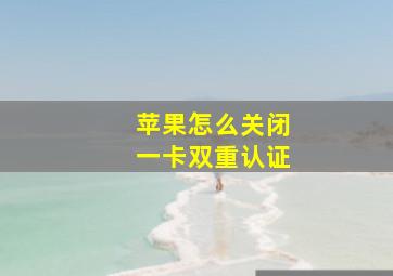 苹果怎么关闭一卡双重认证