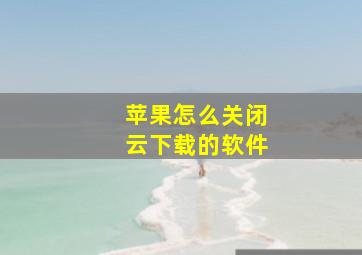 苹果怎么关闭云下载的软件