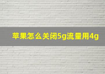 苹果怎么关闭5g流量用4g