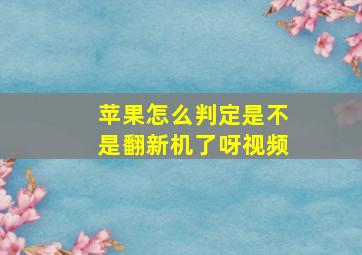 苹果怎么判定是不是翻新机了呀视频