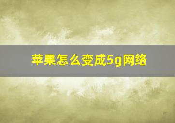 苹果怎么变成5g网络