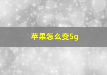 苹果怎么变5g