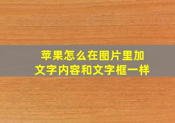 苹果怎么在图片里加文字内容和文字框一样