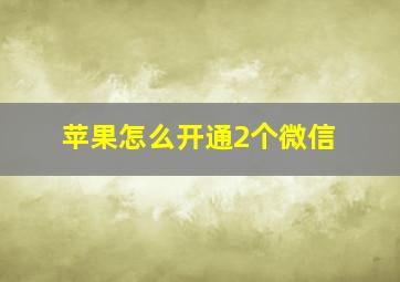 苹果怎么开通2个微信