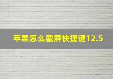 苹果怎么截屏快捷键12.5