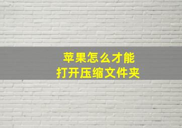 苹果怎么才能打开压缩文件夹