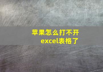 苹果怎么打不开excel表格了