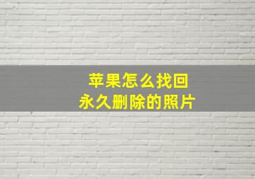 苹果怎么找回永久删除的照片