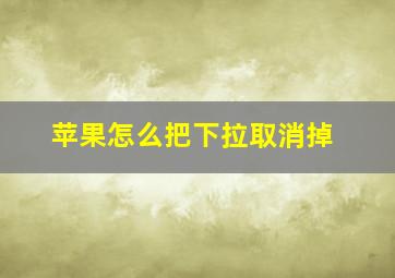 苹果怎么把下拉取消掉