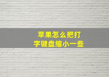 苹果怎么把打字键盘缩小一些