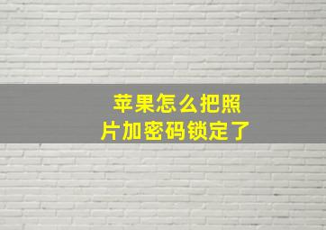 苹果怎么把照片加密码锁定了