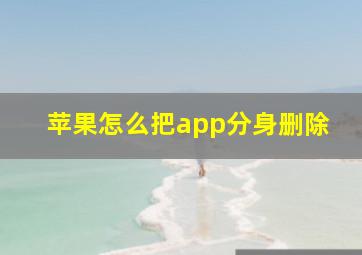 苹果怎么把app分身删除