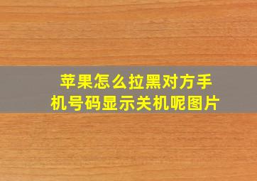 苹果怎么拉黑对方手机号码显示关机呢图片