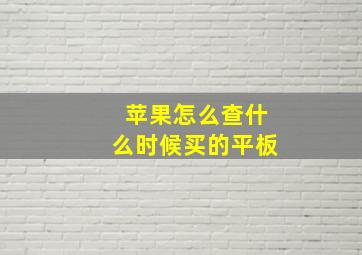 苹果怎么查什么时候买的平板