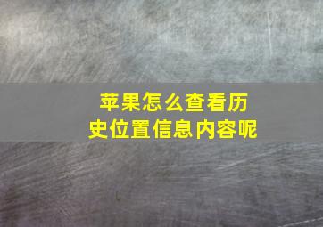 苹果怎么查看历史位置信息内容呢