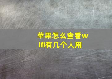 苹果怎么查看wifi有几个人用