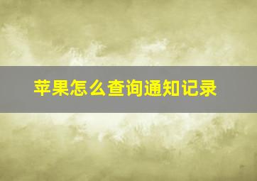 苹果怎么查询通知记录