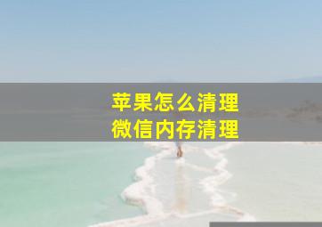 苹果怎么清理微信内存清理