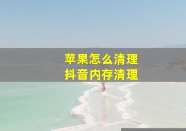 苹果怎么清理抖音内存清理