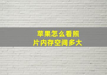 苹果怎么看照片内存空间多大