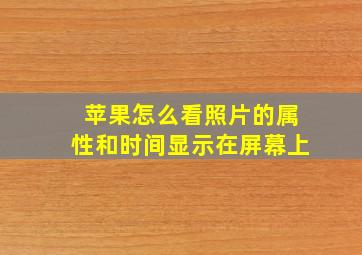 苹果怎么看照片的属性和时间显示在屏幕上