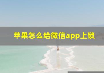 苹果怎么给微信app上锁