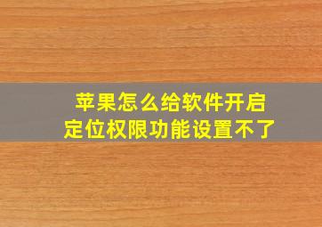 苹果怎么给软件开启定位权限功能设置不了