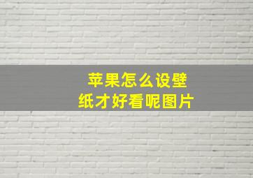 苹果怎么设壁纸才好看呢图片