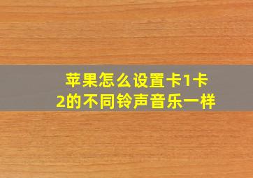 苹果怎么设置卡1卡2的不同铃声音乐一样