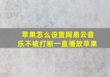 苹果怎么设置网易云音乐不被打断一直播放苹果